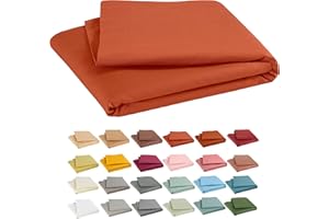 P'tit Basile - Drap Plat bébé 120x180 cm - Drap Simple lit Enfant 60x120 ou 70x140 cm - 100% Coton Bio 57 Fils - Rouge Brique - Drap de Dessus idéal l'été Car léger Frais et Pas trop Chaud