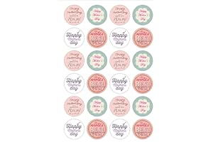 TOP THAT 24 Precut Round Worlds Best Mum Mothers Day Edible Wafer Paper Cake Toppers