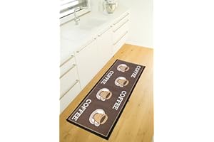 andiamo Küchenläufer Coffee Kurzflor Läufer Küchenteppich - Teppich Küche 67 x 180 cm braun