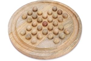 Ajuny Solitario in Legno Gioco da Tavolo Gioco Decorativo Fatto a Mano con Pioli in Legno Gioco Educativo Classico per Famiglie Arredamento da Tavolo per Soggiorno per Bambini e Adulti (10.8 pollici)