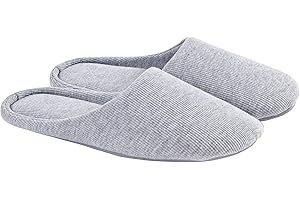 ofoot Womens Indoor Washable Cotton Memory Foam Slippers Ladies Slip-Ons House Shoes Bedroom Sleepers Lightweight Breathable Non Skid Rubber Sole