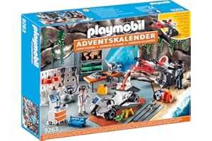 PLAYMOBIL Adventskalender 9263 Spy Team Werkstatt mit Superwaffe inkl. Laser und Aufklärungsdrohnen, Ab 4 Jahren