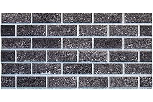 IZODEKOR 3D Brick Effect Wall Panels - Cladding, Stone Look, Styrofoam Panels for Living Room, Kitchen, Bathroom, Balcony, Bedroom, Back of Counter, and Teras | Ash Smoke