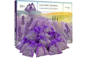 ‎INOVIDA Lavendel Duftsäckchen Kleiderschrank: 20x Echter Lavendel getrocknet – Mottenschutz für Kleiderschrank bei Kleidermotten – Auto Duft und Raumduft – Schrank Duft – Inovida Lavendelsäckchen