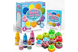 GirlZone Regalo Bambini Little Artisan Make Your Own Soap Kit, Oltre 100 Bellissimi Pezzi in Questo Kit Per Fare Saponette, Puoi Creare 12 Saponi per Bambini Aggiungendo Colori e Aromi