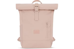Johnny Urban Plecak damski i męski mały – Robin Small – mały rolltop Daypack z kieszenią na laptopa 12 cali – plecak dzienny na uczelnię City Business – odporny na działanie wody, Rosa, jeden rozmiar