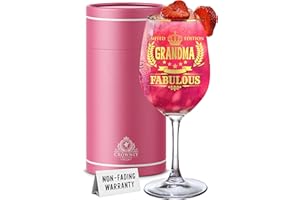 KIES CROWNLY CRYSTAL® Cadeau Grand Mere Cadeau Personnalisé Verre À Vin Cadeau Mamie Cadeau Retraite Femme Cadeau Pour Grand Mere Cadeau Pour Mamie Cadeau Anniversaire Mamie Cadeau Mamie Noel