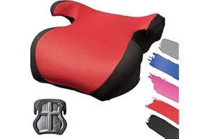 WALSER Seggiolino per Bambini Lino, rialzo auto per bambini nero/rosso, seggiolino auto testato ECE 44/04, seggiolino auto 15 36 kg, seggiolino per auto, seggiolino auto per bambini 38x41,5x18 cm