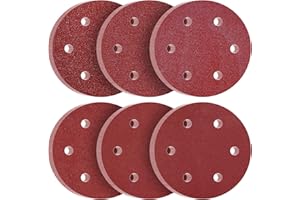 KONGMING Disco Lija 225 mm 60 Piezas 6 Agujeros Grano P40 P60 P80 P120 P180 P240 para Lijadora de Paredes Y Techos