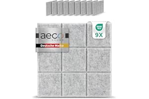Aeco Sound® - Akustikpaneele Filz | 9 Stück je 30x30cm | selbstklebend | extra dick 1,5cm Akustik-Filz | Schalldämmung, Wandschutz, Akustikplatten, Schallschutz (Grau)