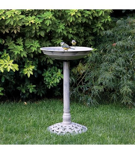 Dehner Vogeltränke, Ø ca. 35 cm, Höhe ca. 40 cm, Granit/Bronze, grau/Bronze Garten