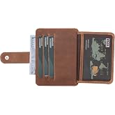 Lev Leather Premium Hakiki Deri Para B&ouml;lmeli Kartlık - 5-8 Kart Kapasiteli, Kolay Erişim Pencereleri, Kompakt ve Dayanıklı Ta