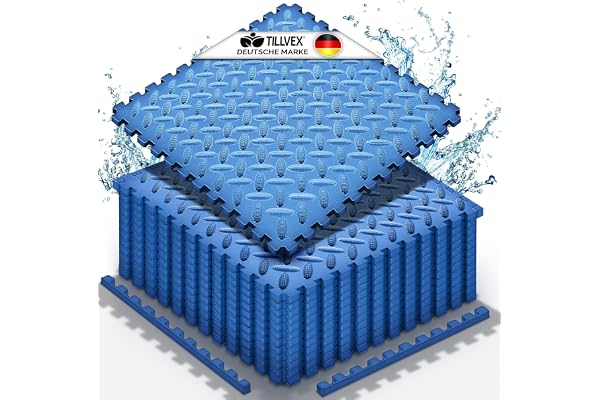 tillvex® Tapis de protection pour piscine 48 pièces | Tapis de sol pour piscine et pataugeoire | Tapis de piscine pour sol extérieur | Tapis de protection thermique pour piscine | Film de sol pour spa