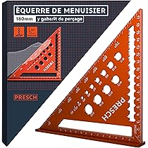 Équerre Combinée TRACER 150mm Avec Niveau à Bulle - Outil De Mesure Et Traçage 45°/90°, échelles Métrique Et Impériale - Idéal Bricolage Et Chantier
