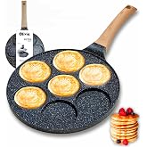 IPEA Pancake Pancake Pan - 7 Molds - Non-Stick for Induction and Gas - Aluminium Pan for Omelets, Crepes, Eggs and Burgers -