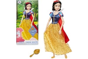Disney Store Poupée pour Enfants, Blanche Neige et Les Sept Nains, 29 cm, avec Brosse à détails moulés, Jouet entièrement articulé avec Robe pailletée - Convient aux 3 Ans et Plus