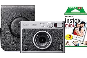 Fujifilm Instax Mini Evo Hybrid Instant Camera inc 20 Shots & Case - Black