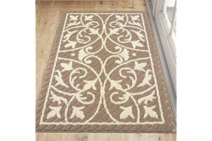 DEXI Wycieraczka wewnętrzna, antypoślizgowa, wycieraczka pod drzwi wejściowe, chłonna, można prać w pralce, dywanik wejściowy, mata podłogowa do wejścia, na taras, do przedpokoju, brązowa