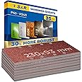 S&R Sanding Sheets – Mixed Grit 40/60/80/120/240 | 93x230 mm | Hook-And-Loop Fasteners | Set of 35 for Wood, Metal & Plastics