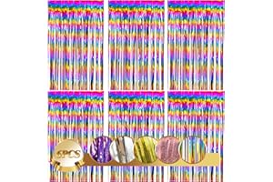 DAITY Lametta Vorhänge 6pcs Glitzervorhang, 6pcs Glitzervorhang Fringe, Folienfransen Vorhang 1m x 2m für Geburtstage Festivals Party ​Bühnendekor