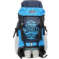 POLESTAR XPLORE 55 Ltrs Rucksack Hiking Backpack with Rain Cover (Blue)