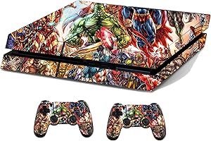the grafix studio Superhero Sticker/Skin Compatible With PS4 Playstation Console & Remote controller stickers, ps4sk27