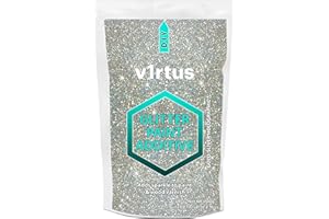 v1rtus argento + oro olografico vernice glitter cristallo Additivo 100g per Emulsione Vernice - Per l'uso con interno/esterno parete, soffitto, legno, metallo, Vernice, piatta Morto, Matt