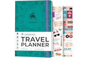 Clever Fox Travel Journal – Vacation Planner with Budget Plan, Packing List, Expense Tracker & Trip Journal – Travelling Itinerary Organizer for Women, Men & Couples – A5 Size, Turquoise
