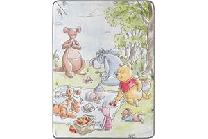 Northwest Disney Kubuś Puchatek Micro Raschel Narzuta Narzuta, 117 cm x 152 cm, Przyjaciel Piknik