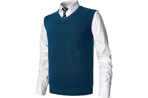 MeiLayM Gilet da Uomo Inverno V-Collo Senza Maniche Gilet con Scollo V Panciotto Maglione Cardigan Canotte Pullunder Smanicato Pullover Misto Scollo Commerciale Maglieria Panciotto