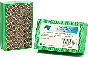 Glass Polish 15003 Bloque de Lijado de Almohadilla de Mano de Diamante para Alisar, bordear y pulir - 95 x 55 mm - Grano de 60