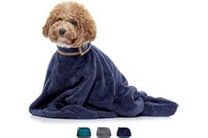 Lucky Paws® UK Sac de séchage pour chien, super absorbantes et douces, alternative au manteau de séchage pour chien, parfait pour le toilettage des chiens (taille XS, bleu marine français)