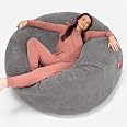 Lounge Pug Pouf Géant XXL Anthracite – Coussin D'Assise Texturé Pompons Ultra Confort