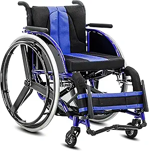 KosmoCare Light weight Folding Active Wheelchair Series I (Seat width 41cms)- Colour Blue
