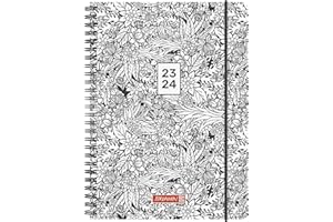 BRUNNEN Schülerkalender „ZENart“ 2023/2024 2 Seiten = 1 Woche A5 schwarz/weiß