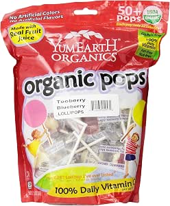 Yummy Earth Organic tooberry Blueberry lollipops - 12.3oz (810165010574)