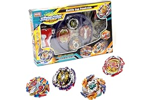 Elrozo 4er Set Storm 02 Ink. 2 Launcher 1 Grip 1 Arena B-117 Revive Phoenix B-120 Xcalius B-122 Geist Fafnir B-125 Dead Hades Kreisel für Burst Evolution Rise Turbo Arena