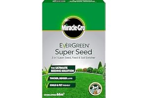 Miracle-Gro 119668 EverGreen Super Seed lawn Seed 2 kg - 66 m2, 3 in 1 Lawn Seed, Feed & Soil Enricher