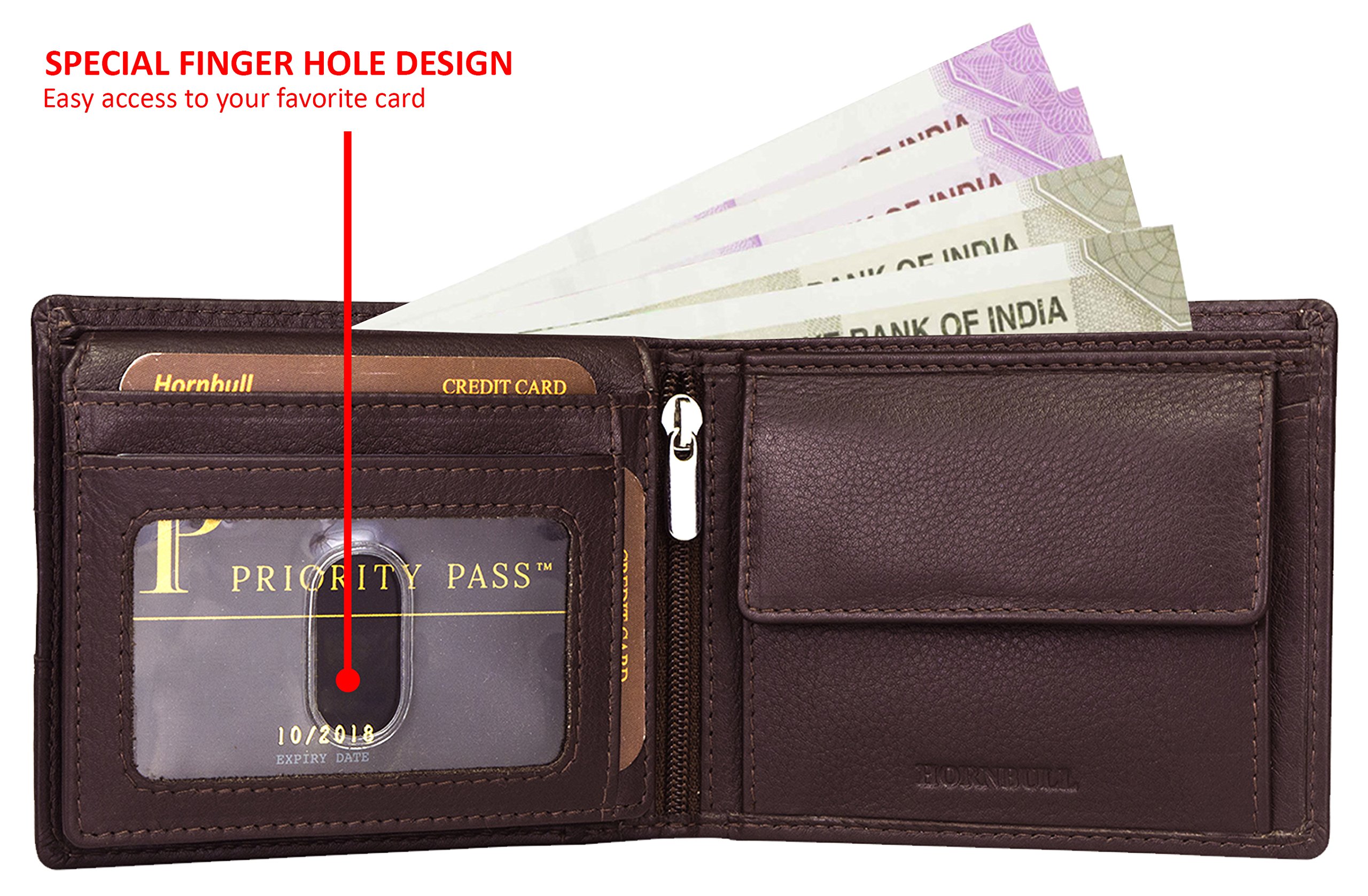 HORNBULL Denial Olive Green Genuine Leather Purse for Men | Leather Mens Wallet with RFID Blocking | Valentine's Day Gift Wallet for Men - Image 3