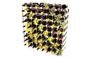 Cranville wine racks Madera de Pino 72 Botella clásico y Metal autoensamblaje Estante del Vino galvanizado
