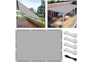 FLYSOUL Vela Ombreggiante 1x2m Impermeabile Tenda da Sole per Esterno Vele Ombreggianti Rettangolare Telo Parasole con Fune e Occhiellato Protezione UV Tenda a Vela per Giardino Balcone Terrazza