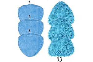 Bodhitree Pack of 6 Triangle Microfibre Mop Pads (3x Coral 3x Microfibre) Replacement Steam Cleaner Pads Tie Fixing Reusable Washable Floor Steamer Pads/Cloths compatible with most brands and models