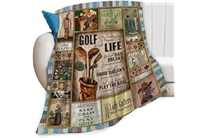 FEORAFEI Golf Print Blanket Golf Life Throw Blankets for Couch Sofa Bed Decor Lightweight Soft Cozy Fleece Plush Warm Flannel Bedding Blanket Gifts for Golfers Sports Man Woman Boys Girls Adults Lover 40"x50"