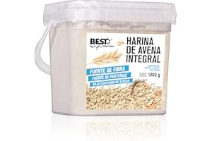 BEST PROTEIN, Harina de avena integral, Gachas de avena ricas en hidratos de carbono y fibra, Sabor neutro, 1900 g = 63 servicios