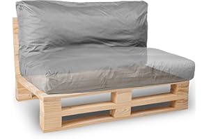 bananair - Cojín para Palet Impermeable y Desenfundable - Muy Cómodo, Relleno de Espuma - Cojines Exterior para Jardín y Terraza (Cojín de Asiento o Respaldo 120x60 cm, Gris Oscuro)