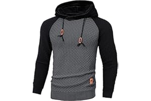 TARAINYA Pull Homme Sweat à Capuche Manches Longues Hoodies Pullover Casual avec Cordon Serrage Ajustable