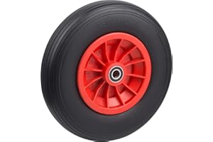Metafranc Ruota antiforatura Ø 400 mm – Cerchio in PVC – Tipo 4.80/4.00 – 8 – 100 kg – Cuscinetto a sfera/Ruota in gomma piena per carriola/ruota completa con cerchione/ruota carriola/ruota