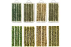 Woohome 4 Colores Campo de Arroz Estático Modelo Arbustos en Miniatura Grass Tufts Juego de Mesa de Arena Mechones de Hierba Wasteland Tuft Modelo de Mechones