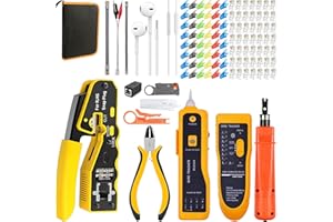 MAYLINE-TECH MAYLINE RJ45 Cat6 Cat5 Pince à Sertir Outil de Sertissage de Réseau Professionnel pour Prises de Testeur de LAN Câble Ethernet Cat7 Cat6a RJ11, Network de Réseau d'Outils(Bleu)