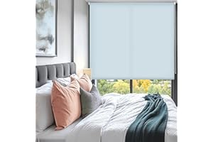 ECOMMERC3 | Estor Enrollable Translúcido Liso 180x175 Ancho x Alto - Estor Enrollable Medida Tela 177x170 - Estor Fácil Instalación a Pared o Techo - Estor Azul Celeste